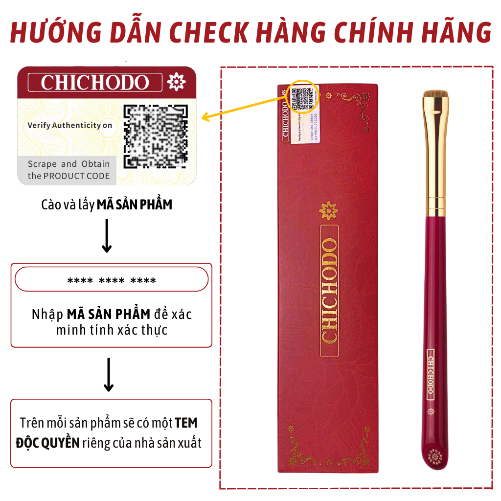 Cọ Kẻ Mắt/Vẽ Bọng Mắt/Kẻ Mày CHICHODO Flat Definer Brush C133